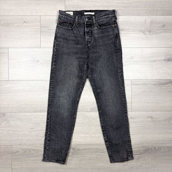 Levi’s Womens Wedgie Straight Jeans Denim Faded Black Size 27 - Picture 2 of 7